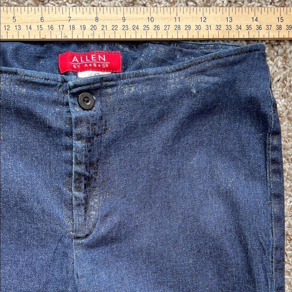 ABS by Allen Jeans Clean Front Dark Wash with Black Shiny Speckles in Size 12 - Picture 9 of 15